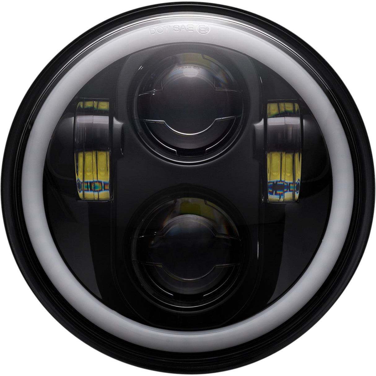 Custom Dynamics ProGLOW™ LED Headlamp With Color Changing Halo With Mounting Ring Black - PG-575-B For Harley 1957-2022