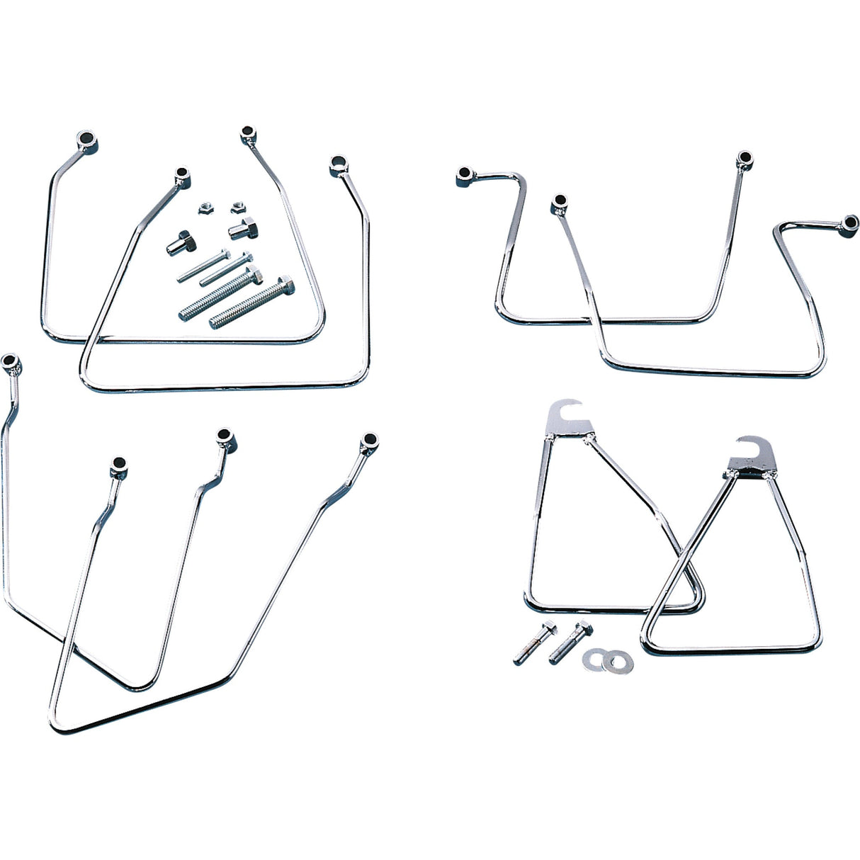 DRAG SPECIALTIES DS-110851 Chrome Saddlebag Support Brackets Saddlebag Support - FXR '82-'00
