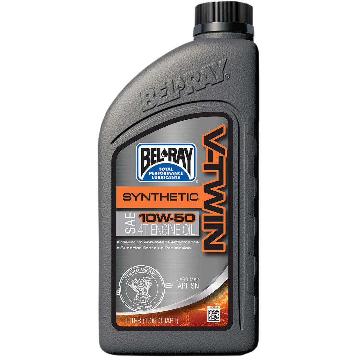 BEL-RAY 3601-0253 96915-BT1 V-Twin Synthetic 4-Stroke Engine Oil V-Twin Synthetic Oil - 10W-50 - 1L