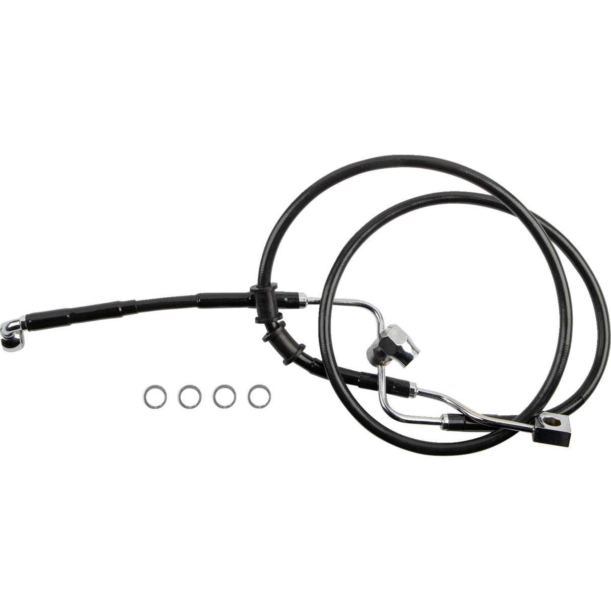 Drag Specialties Rear Brake Line Rear Master Cylinder to ABS Black For Harley Softail 2018-2023