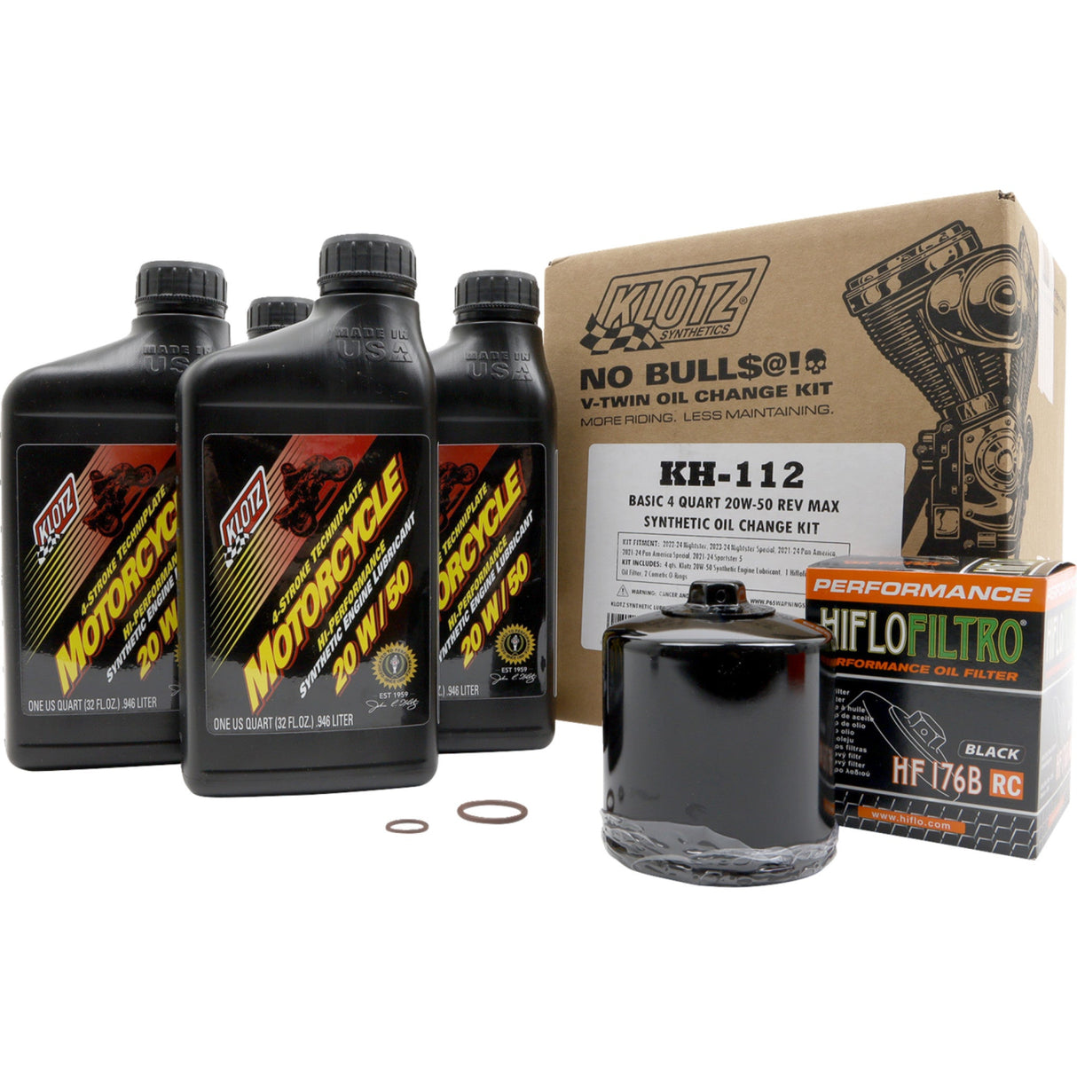 Klotz OIL Oil Change Kit 20W-50 Rev Max - KH-112 For Harley Sportster 2021-2024