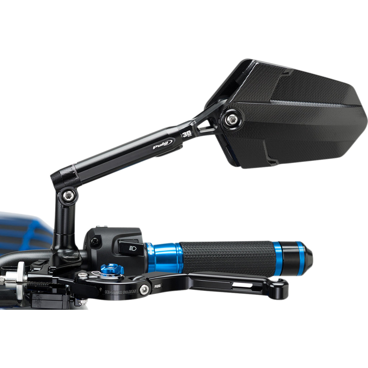 Puig HI-Tech Parts Explorer Rear View Mirror Explorer Side View Left Diamond Black - 014NN Triumph Motorcycles 2005-2024