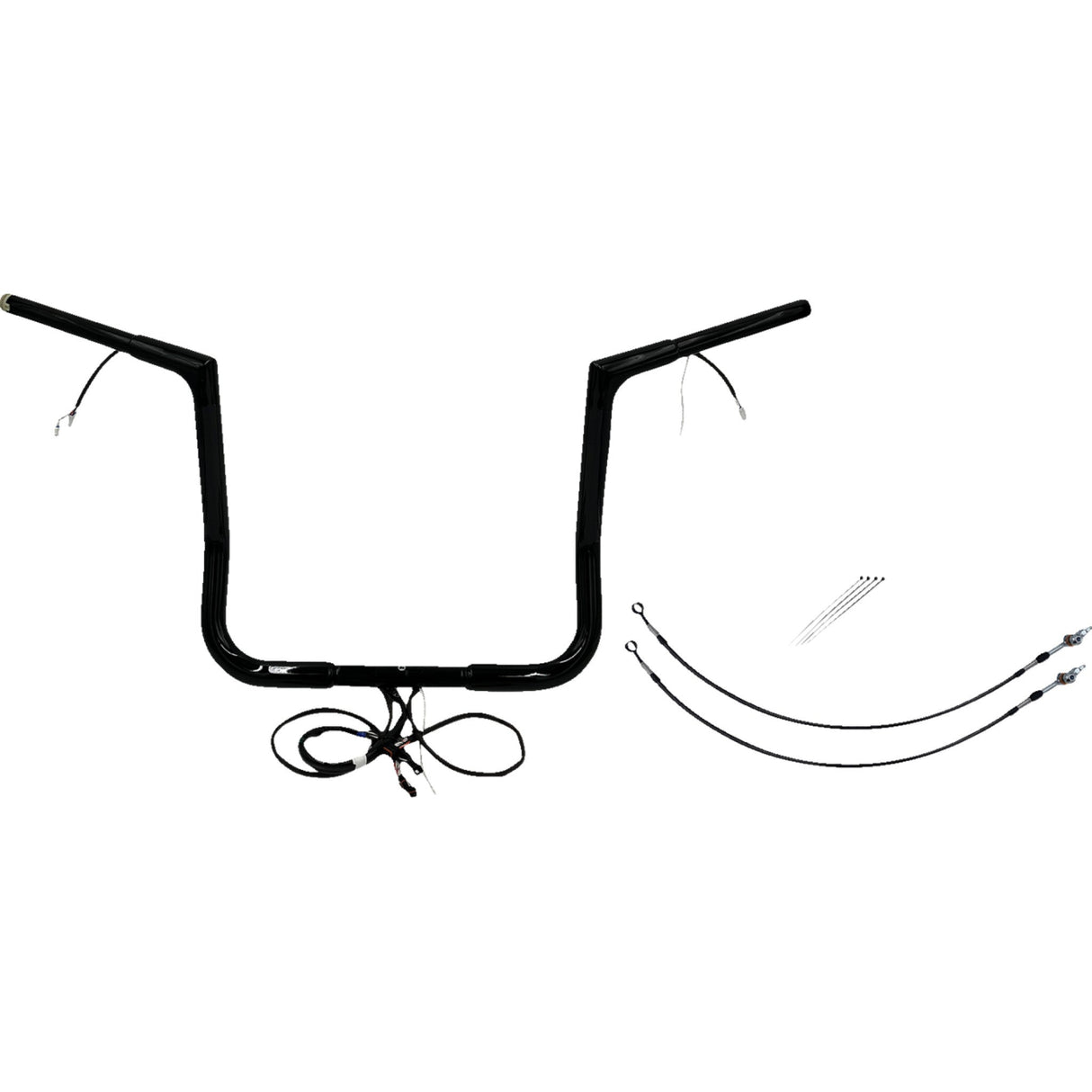 FAT Baggers INC. EZ Install Wired 1-1/4" Flat Top Handlebar Kit 14" Black - 701214-B For Harley Touring 2014-2015