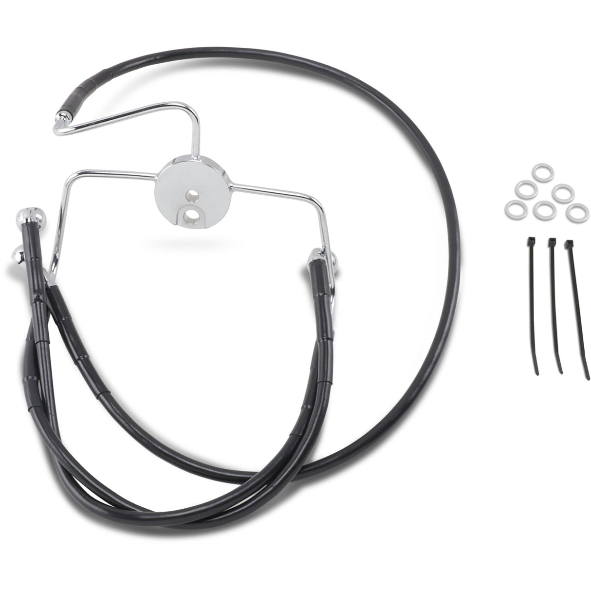 DRAG SPECIALTIES Extended Length Black Vinyl Brake Line Kit Front