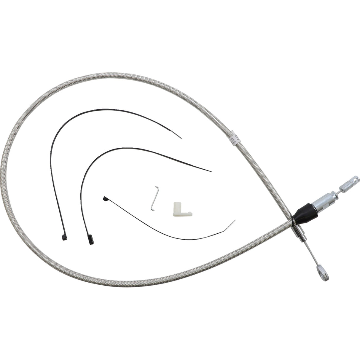 Magnum Shielding Polished Stainless Quick Connect Upper Clutch Cable 46" - 523412HE For Harley Motorcycles 2018-2024