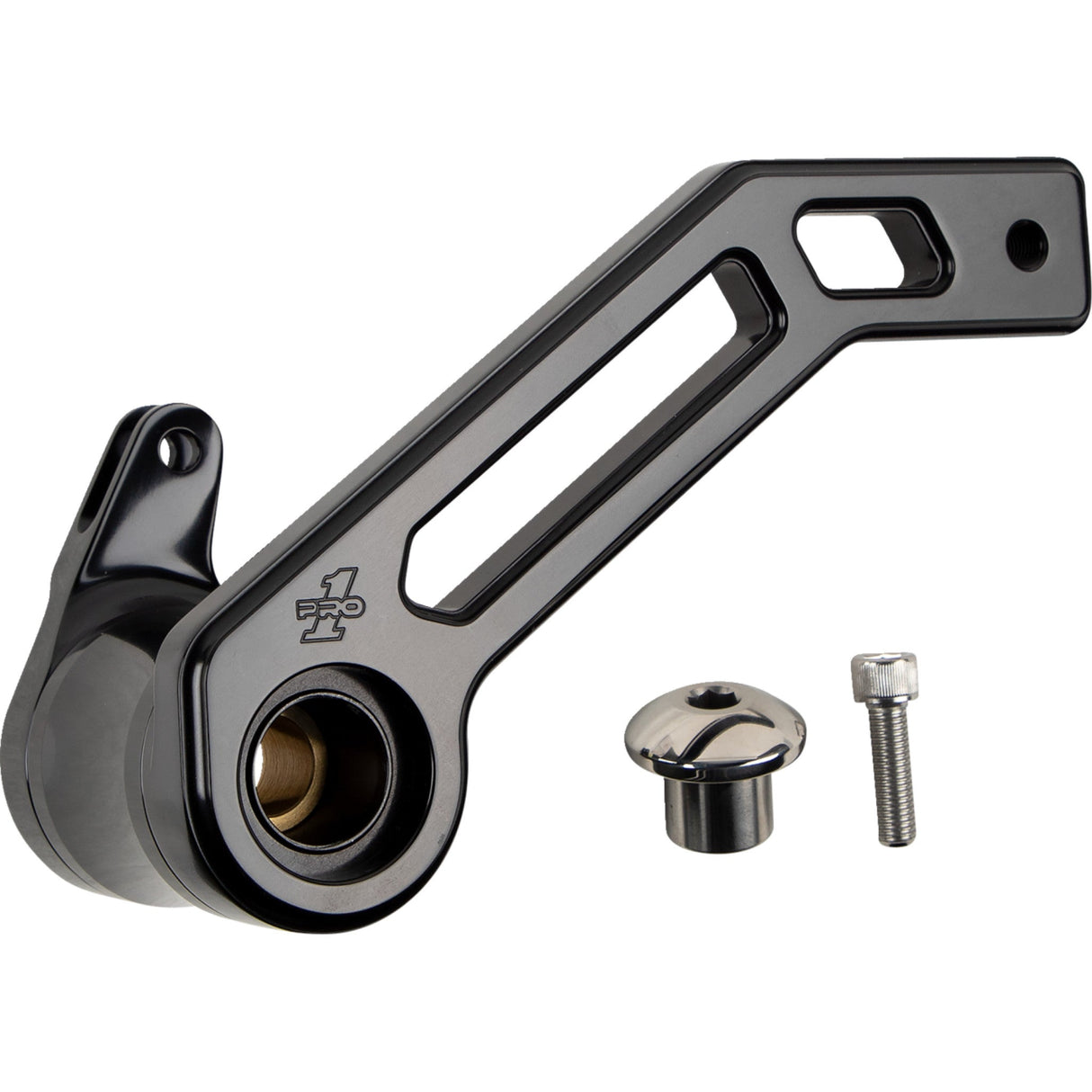 PRO-ONE Perf.mfg. T-Rex Shorty Brake Arm Black - 500772B For Harley Touring 2008-2013