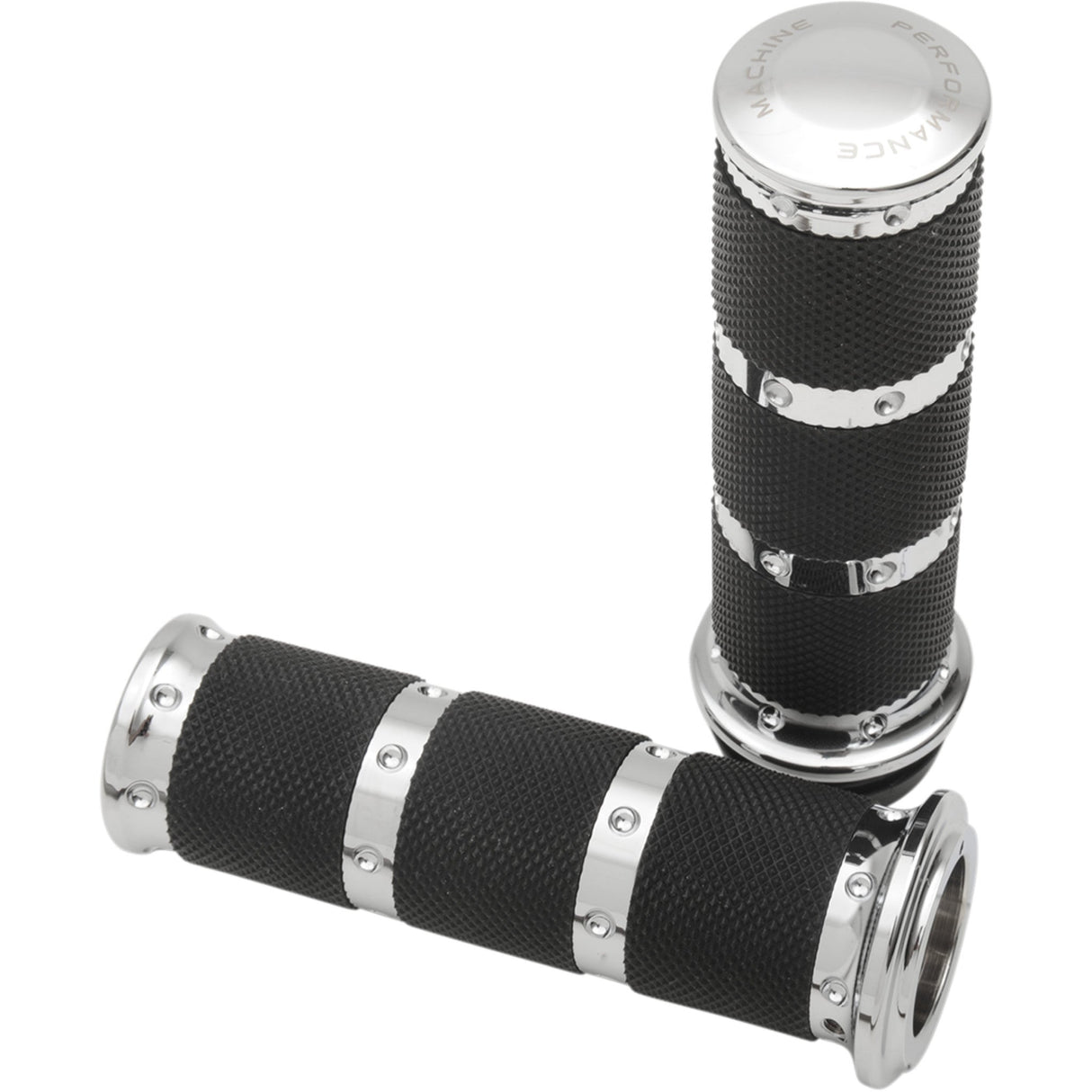 PERFORMANCE MACHINE (PM) 0630-1658 0063-2087-CH Contour XLS Renthal Wrapped Grips - XLS - TBW - Chrome