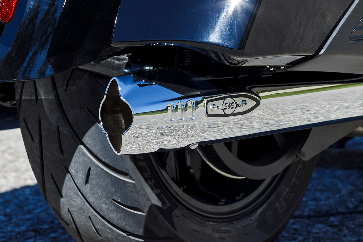 4" Broadhead Slip-On Mufflers - Fishtail - Chrome - 1801-1766