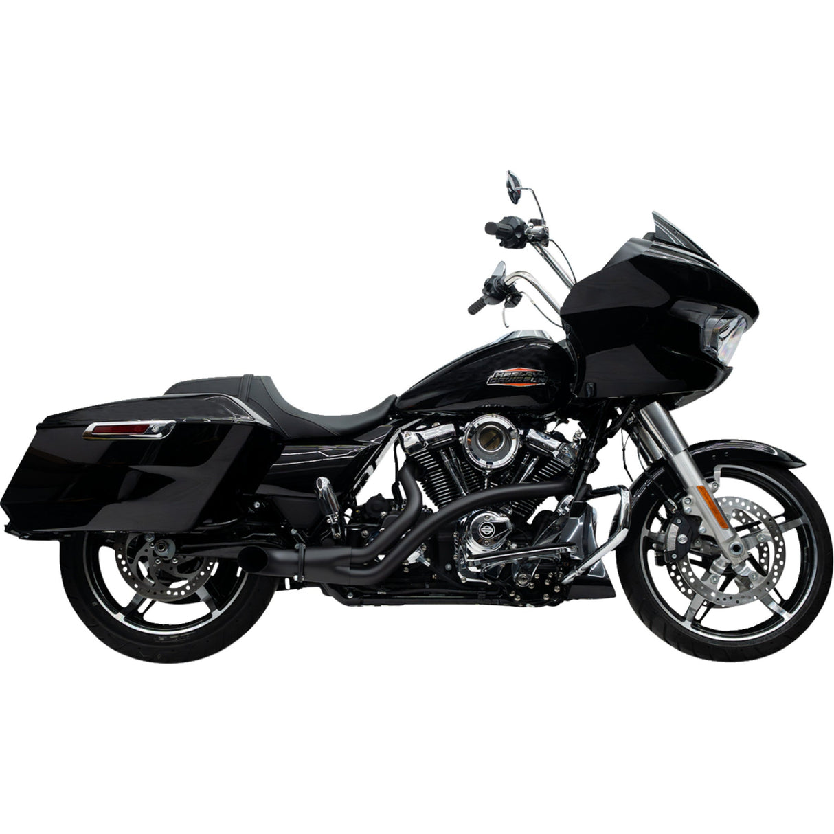 Trask 2-Into-1 BMF Exhaust System M8 Black - TM-5765BK For Harley Touring 2017-2026