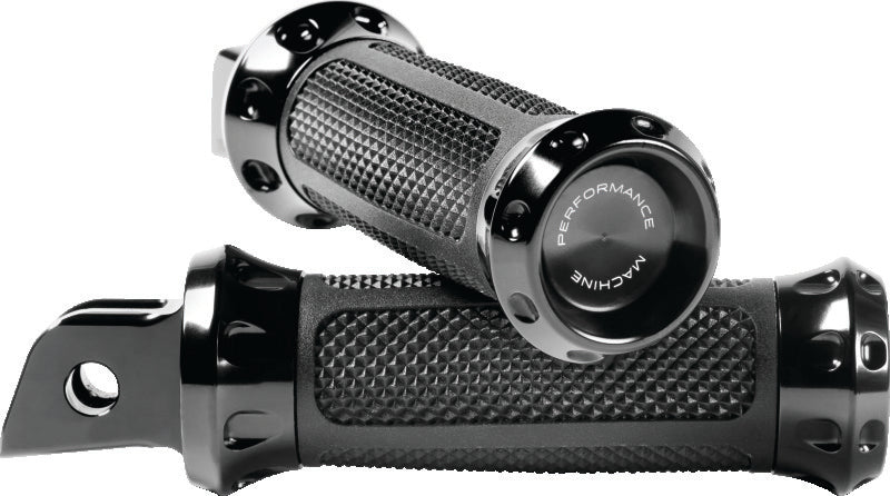 Performance Machine Footpegs Overdrive Rider Black Ano - 0035-1243M-B For Harley Softail 2018-2021