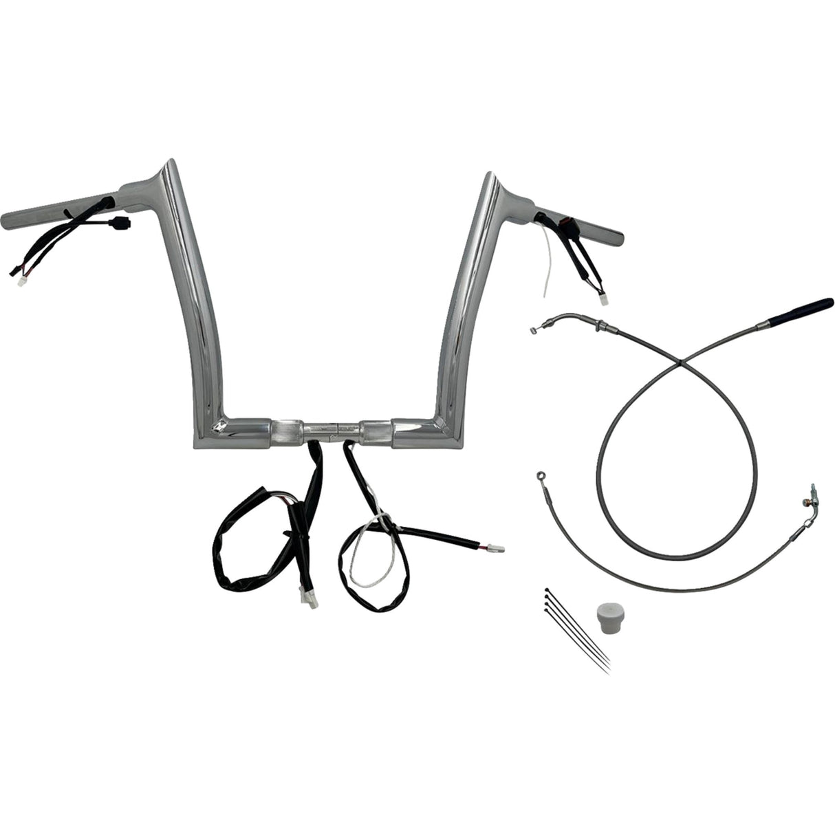 FAT BAGGERS INC. 0601-6917 849912 1-1/2" EZ Install Pointed Top Handlebar 12" - chrome