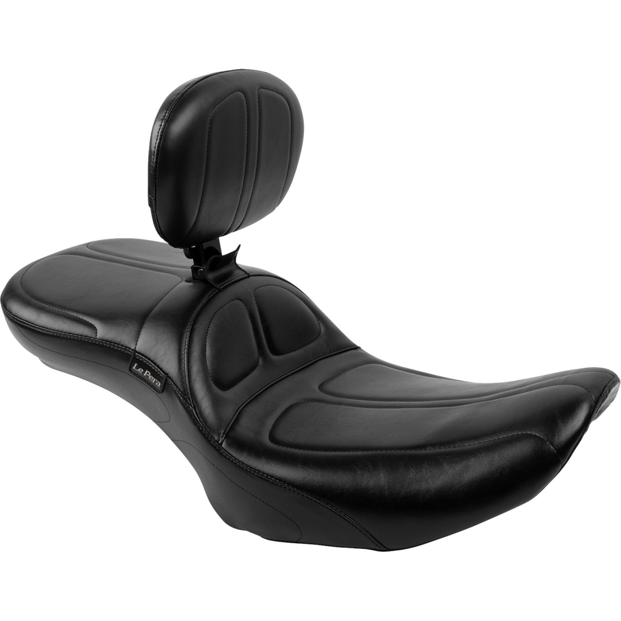 LePera Maverick Daddy Long Legs Seat With Backrest Black - LV-957DLBR For Harley Touring 2023-2026