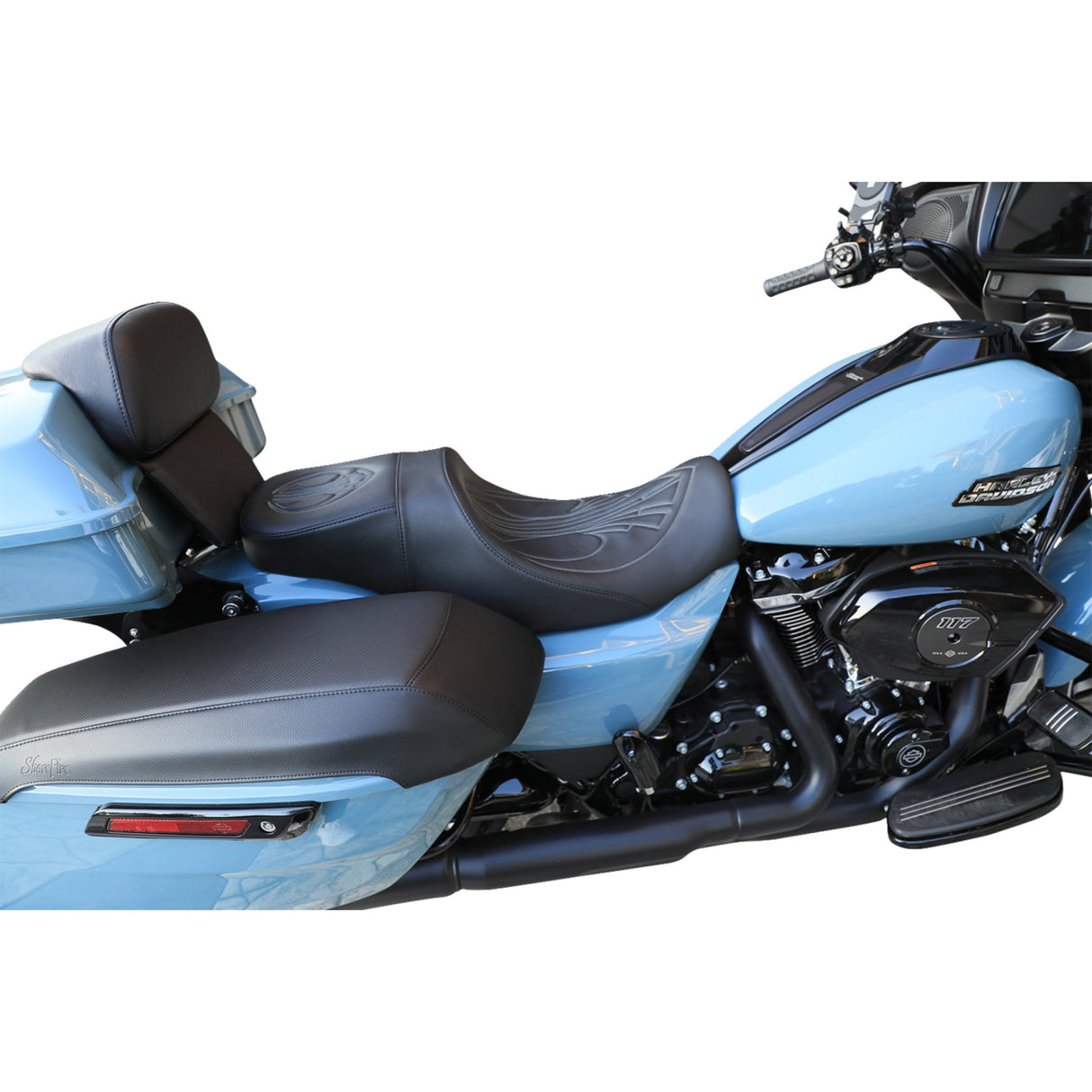 Danny Gray Weekday™ 2-Up Seat Airhawk With Gray Stitch - FA-DGE-0335 For Harley Touring 2023-2026