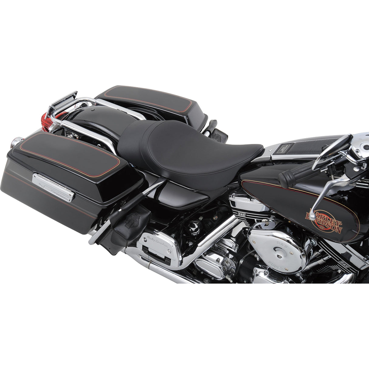 Drag Specialties Low-Profile Seat - 0801-0730 For Harley Touring 1997-2007