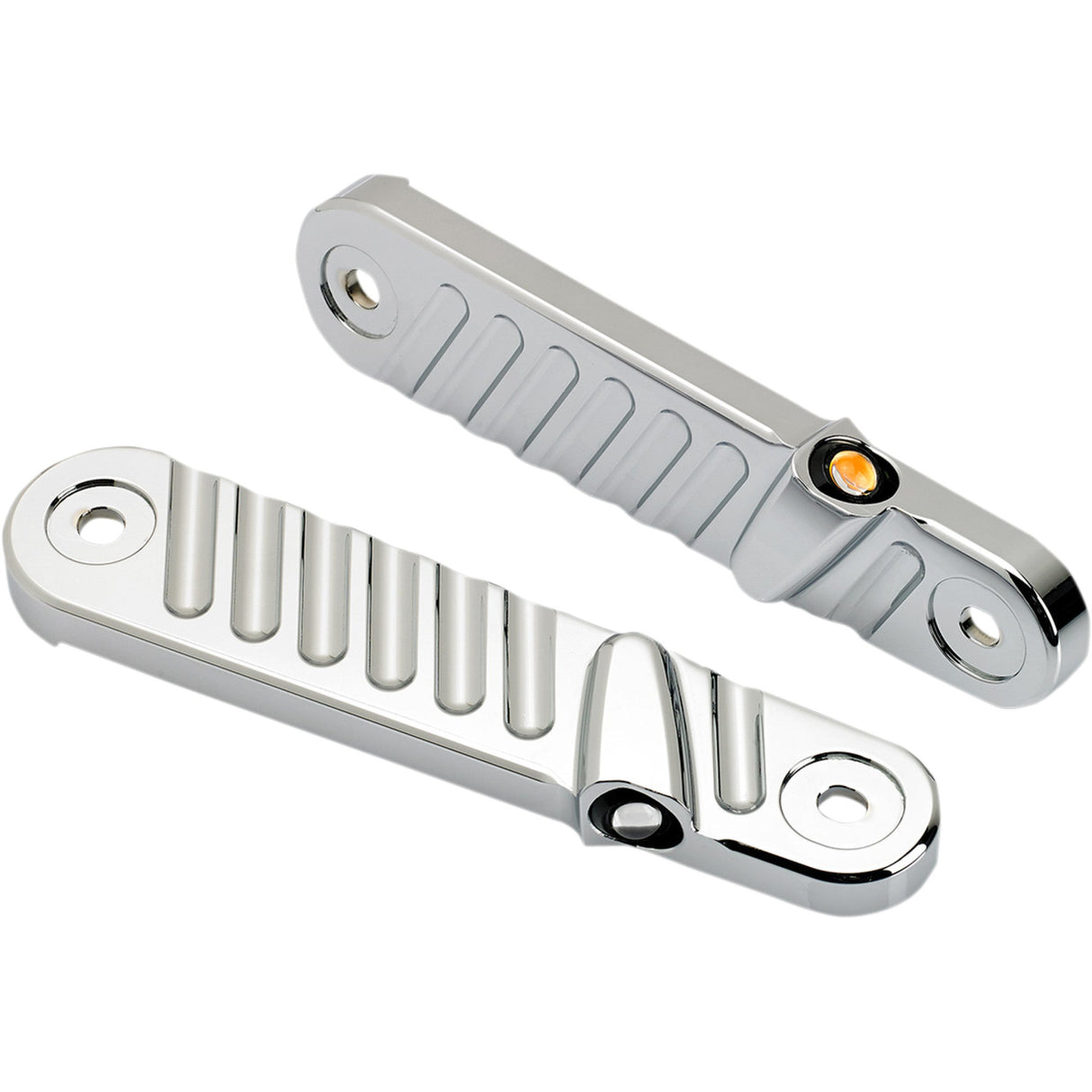 JOKER MACHINE 2020-1306 05-210-3 Streamliner Front LED Turn Signals - Finned - Chrome