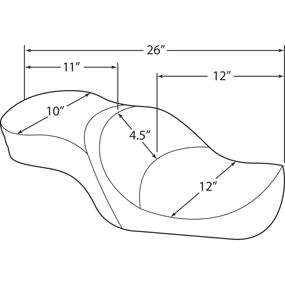 DRAG SPECIALTIES 0804-0258 Low-Profile Touring Seat — Mild Stitched Low Profile Seat - Mild Stitched - XL '04-'22