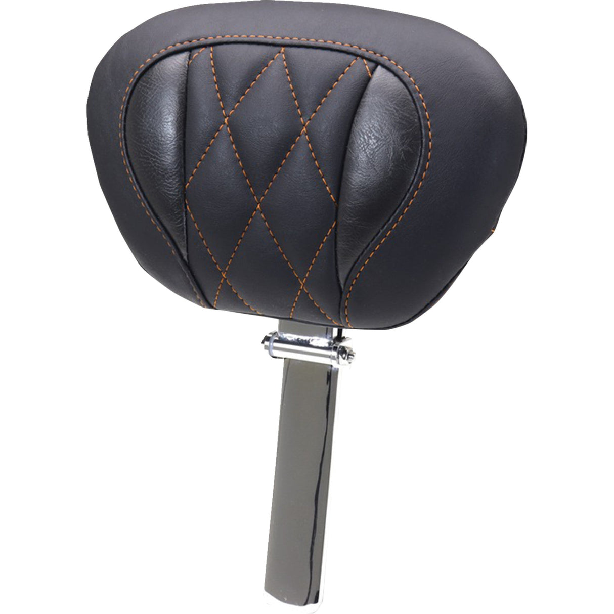 Mustang Deluxe Touring Driver Backrest Diamond Mandarin Orange Stitching - 89460MO For Harley Touring 2023-2026