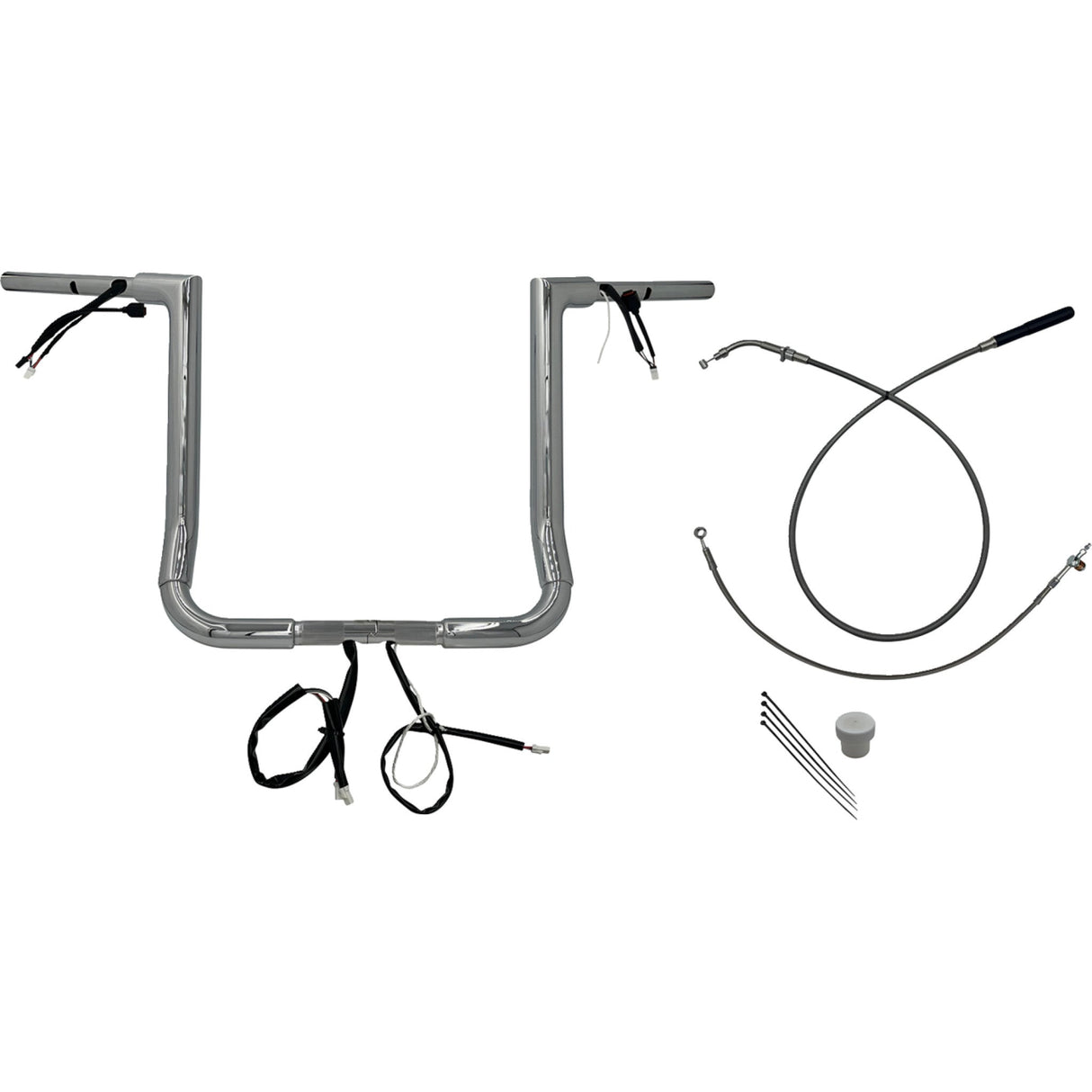 FAT Baggers INC. EZ Install Wired Handlebar Kit 1-1/2" Flat Top 16" Chrome - 649016 For Harley Street Glide 2023-2026