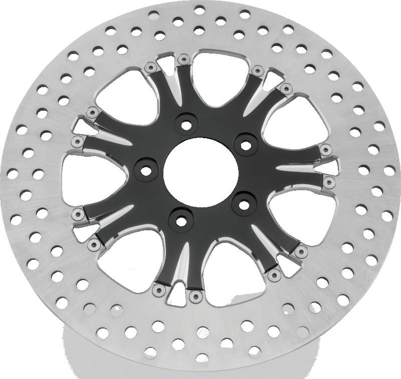 Performance Machine Disc Carr 11.8 Heathen Rear Contrast Cut Platinum - 0133-1802HEAS-BMP For Harley Touring 2008-2021