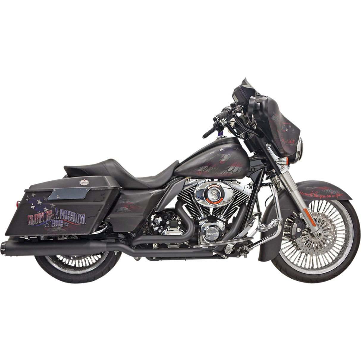 Bassani Xhaust Down Under 2-Into-2 Exhaust System - 1F76RB For Harley Touring 2009-2016
