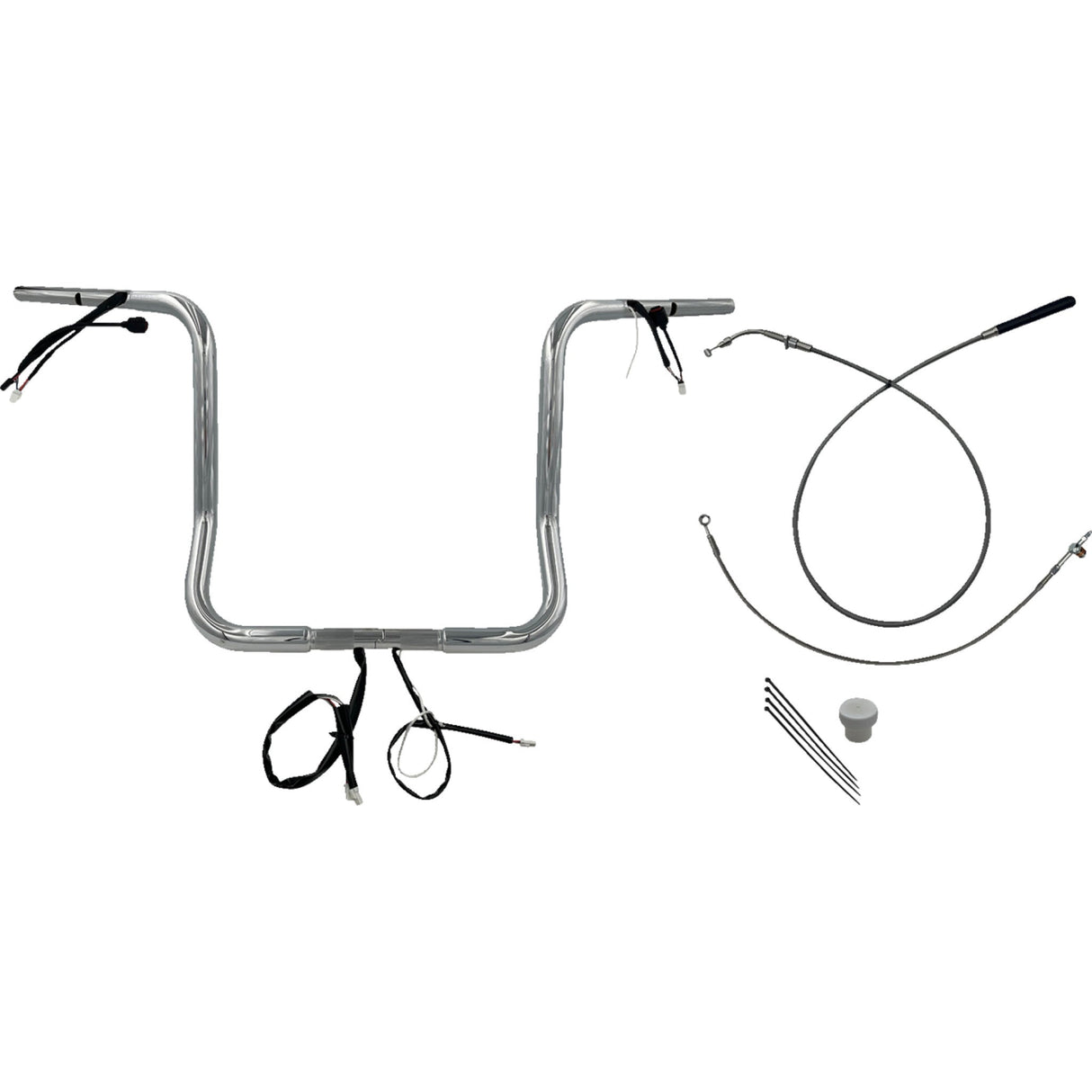 FAT Baggers INC. 1-1/4" EZ Install Round Top Handlebar 16" Chrome - 939016 For Harley Street Glide 2023-2026