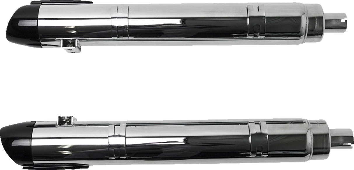 4" Broadhead Slip-On Mufflers - Slash Cut - Chrome - 1801-1765