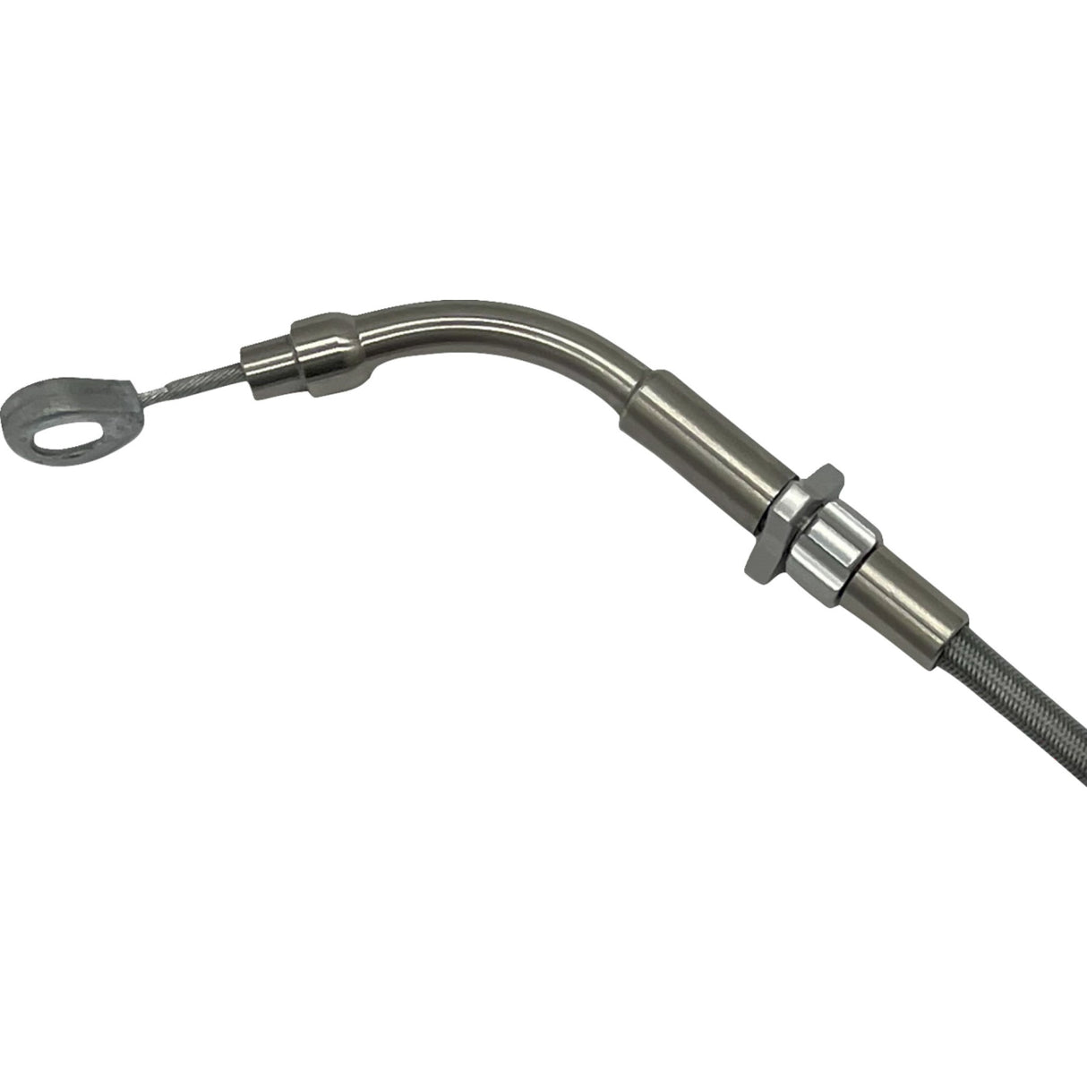 FAT Baggers INC. EZ Install Upper Clutch Cable Stock Braided Stainless Steel - 118000 For Harley Touring 2021-2025