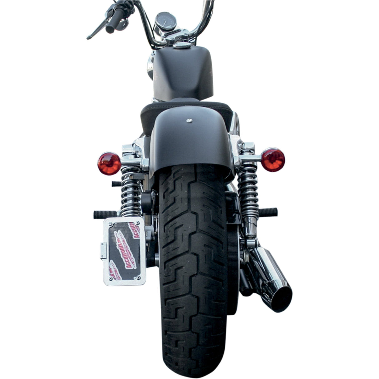 Accutronix Side Mount License Plate With LED Tag Light Chrome - LPF114HV-C For Harley Sportster 2004-2019