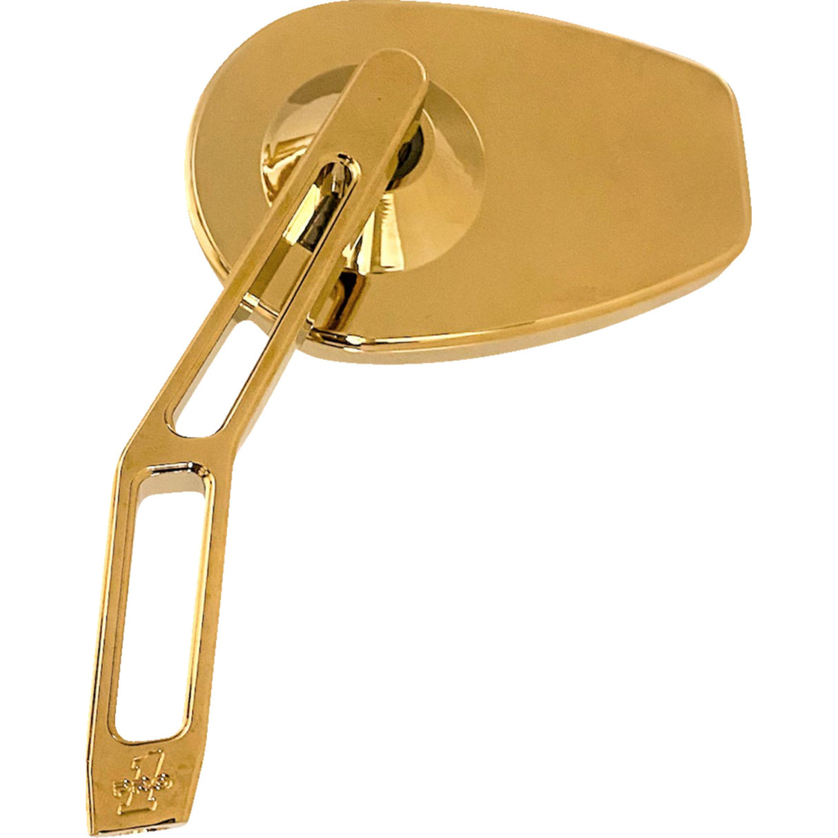 PRO-ONE PERF.MFG. 0640-1667 102100TIN Micro Mirror w/V2 Cut-Out Stem Mirror - Micro w/V2 Cut-Out Stem - Oval - Gold - Left