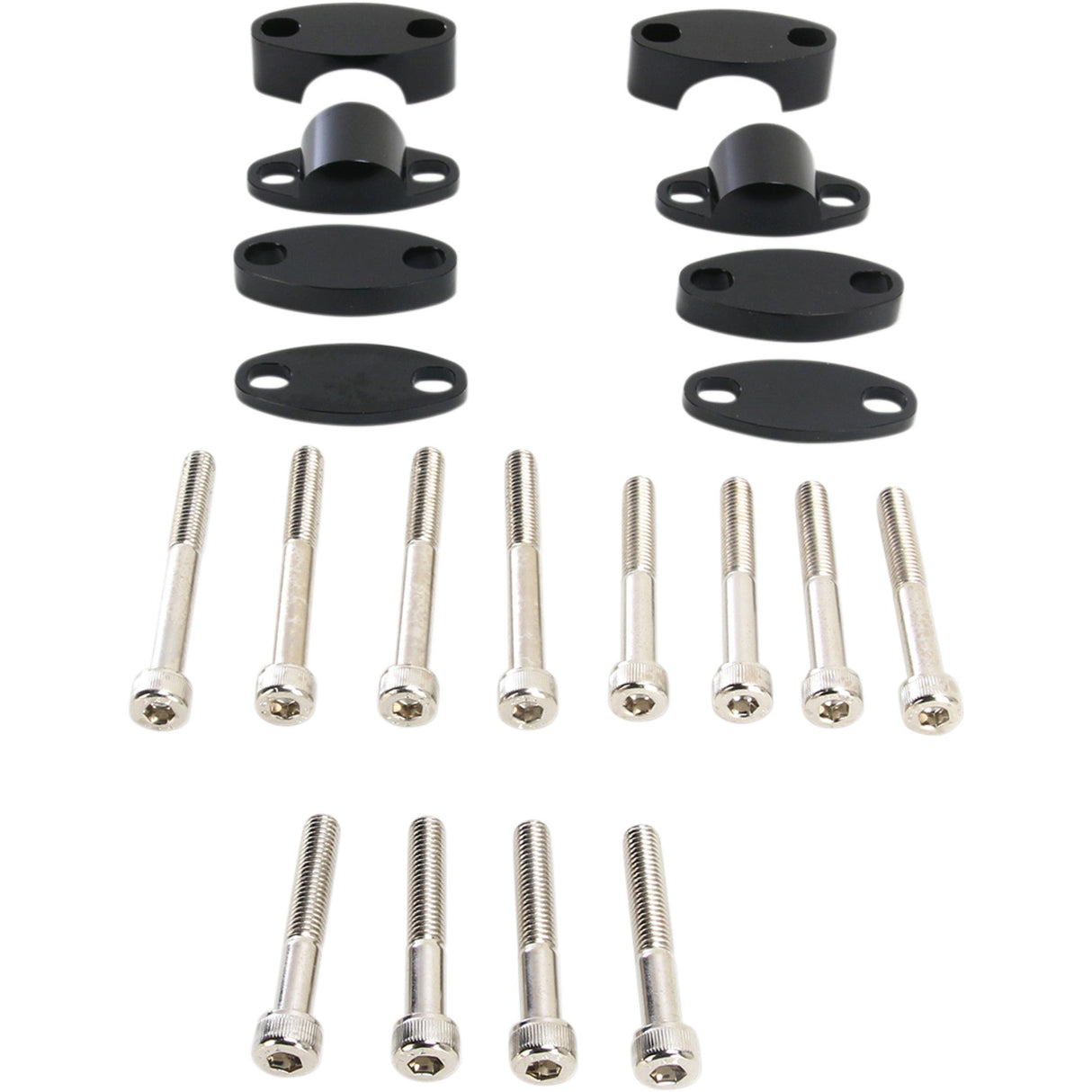 EMGO 0602-0789 23-09381 Aluminum Handlebar Riser Kit Riser Kit - 1-1/8" - Black