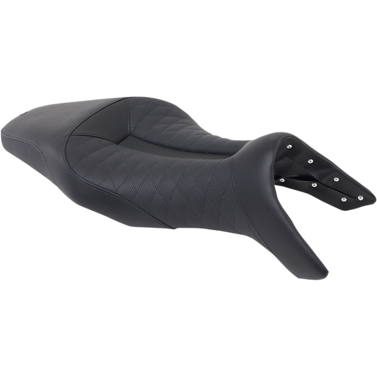 SADDLEMEN 0810-1691 0810-Y137 Track Lattice Stitch Seat — 2-Up Seat Track Seat - Lattice Stitch - Black - FZ09 '14-'19
