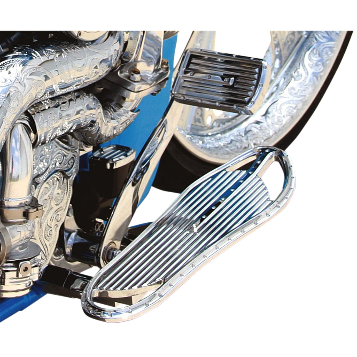 Covingtons Floorboards Dimpled Chrome - C1334-C For Harley Motorcycles 1980-2023