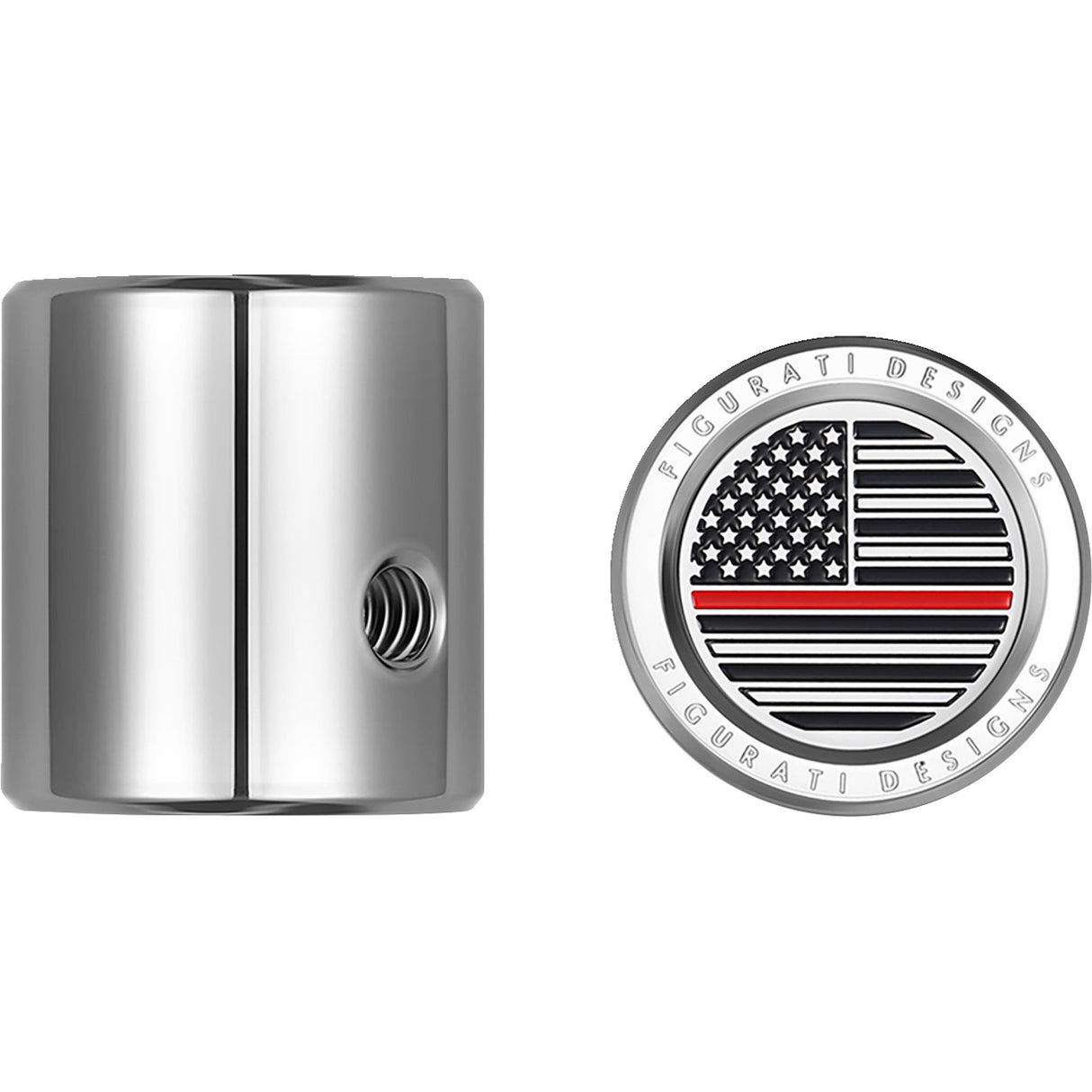 Figurati Designs Heel-Toe Shifter Cover Red Line American Flag Stainless Steel - FD73-HTSC-SS For Harley Motorcycles 1982-2022
