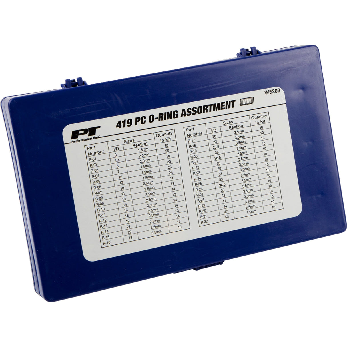 PERFORMANCE TOOL 2402-0107 W5203 Metric O-Ring Assortment O-Ring Assortment - Metric - 419-Piece