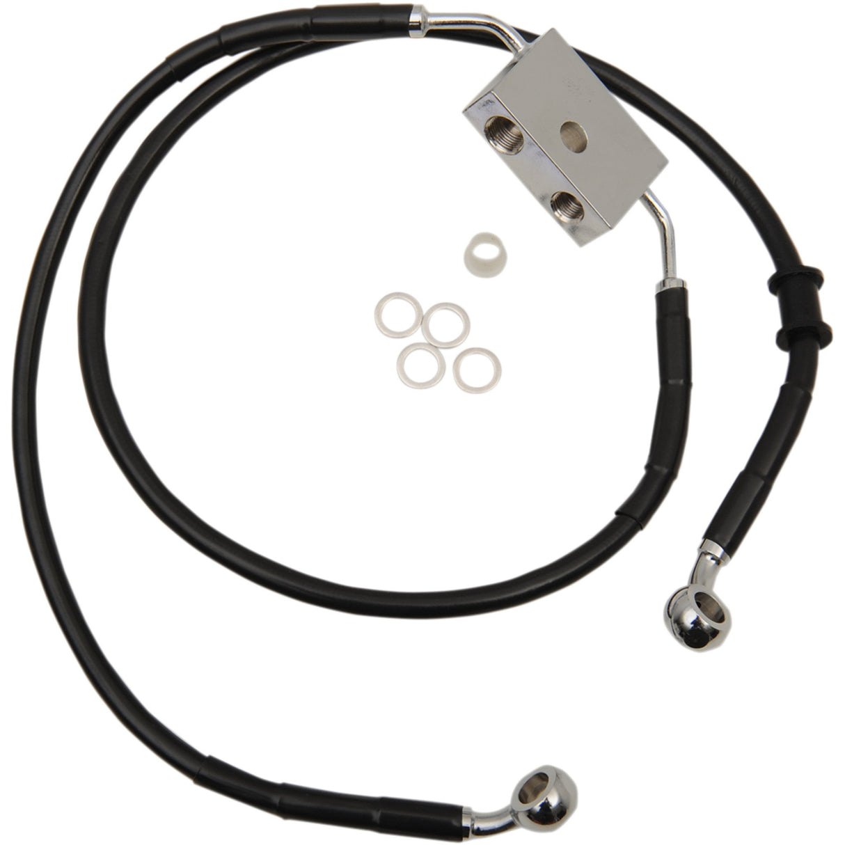 Drag Specialties Extended Length Brake Line Front +6" Black For Harley Sportster 2014-2019
