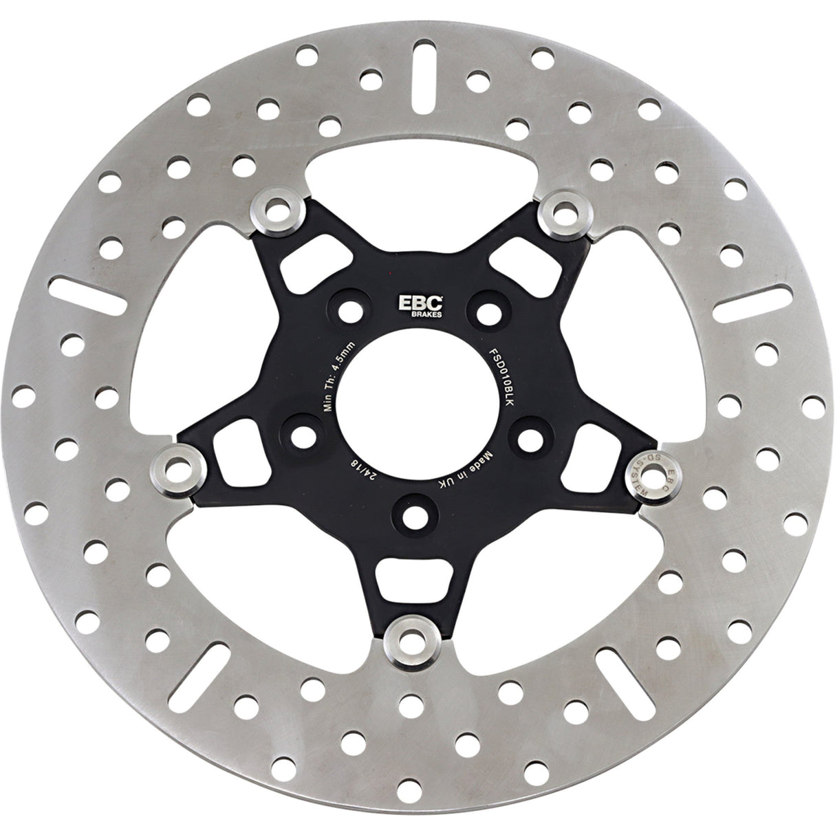 EBC 1710-2243 FSD010BLK FSD Series Stainless Steel Front Brake Rotor for Big Twins Brake Rotor - Black Carrier