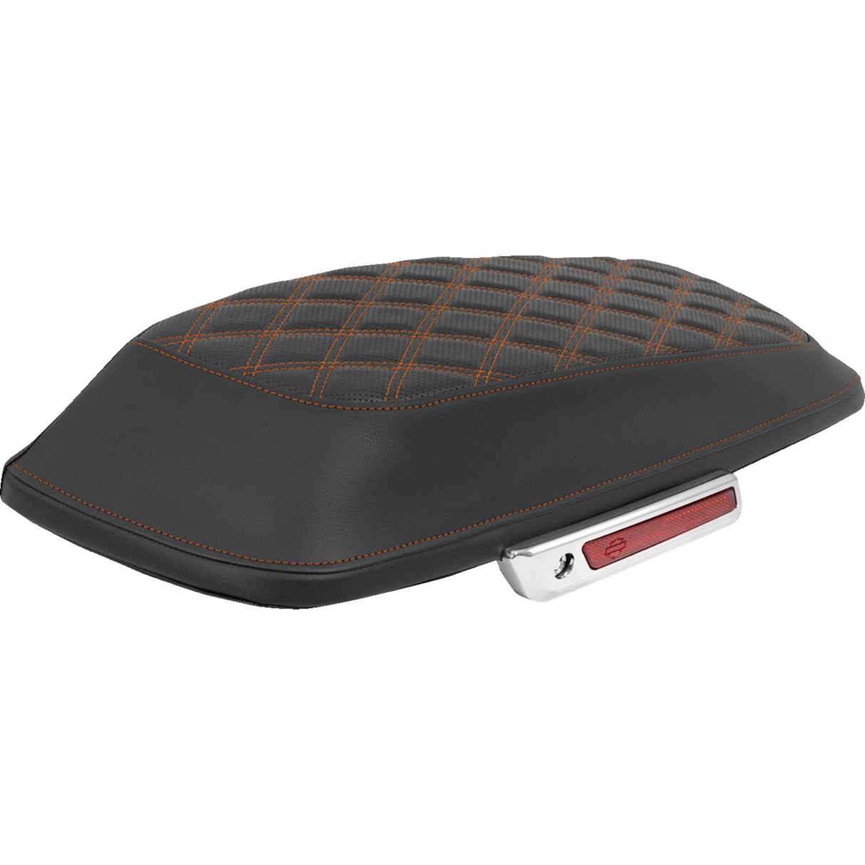 SADDLEMEN 3501-2305 L870-14-18403 Lattice Stitched Saddlebag Lid Covers Saddlebag Lid Covers - Lattice - Orange Stitch - FLH/FLT '14-'25