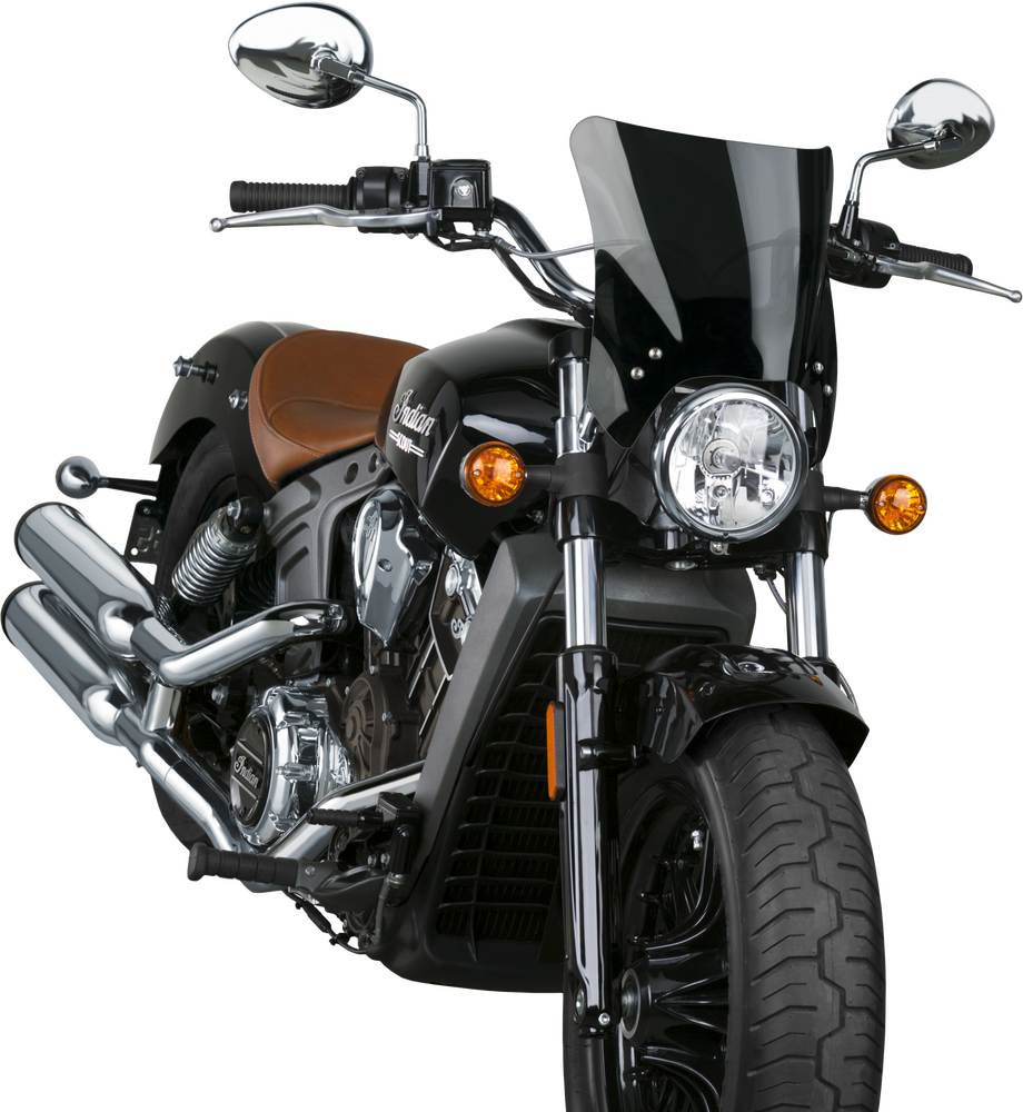 National Cycle Mohawk Windshield Dark Tint Chrome Hardware - N2839-001 For Harley Dyna 2002-2020 | Honda VT13CX Fury / VT13CXA Fury 2010-2020