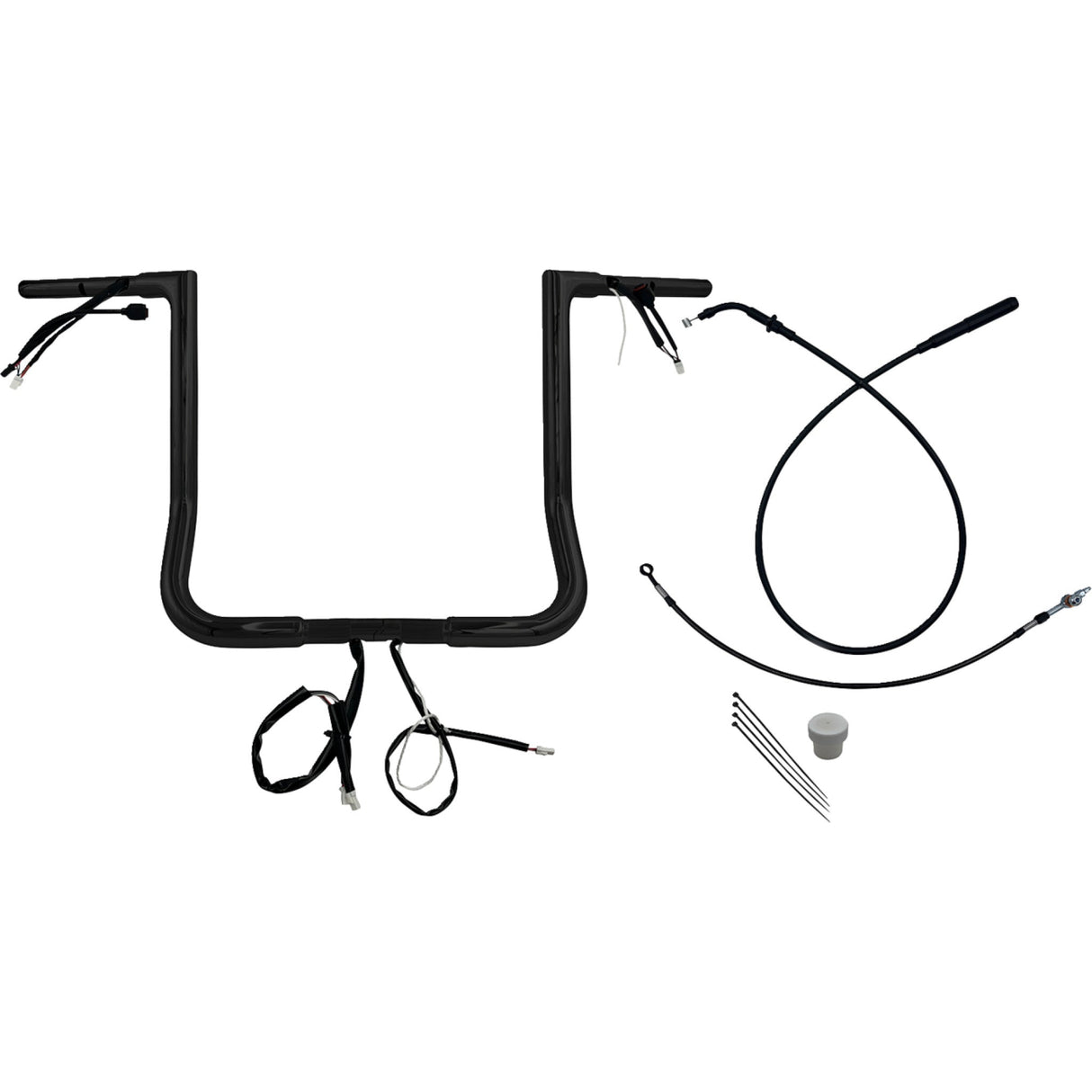 FAT Baggers INC. EZ Install Wired Handlebar Kit 1-1/4" Flat Top 16" Black - 749016-B For Harley Street Glide 2023-2026
