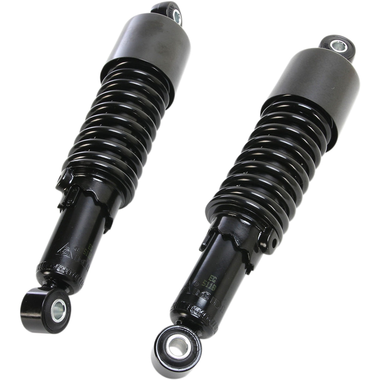 EMGO 1310-1212 17-05693B Custom Shorty Shocks with shroud - black body/black spring finish - eye lowering