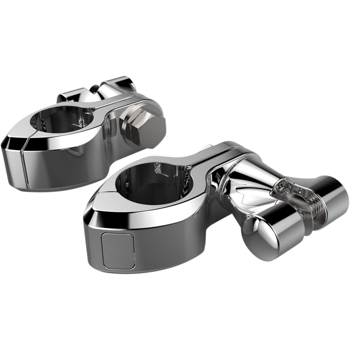 CIRO 1624-0298 60002 Engine Guard Highway Peg Hingeless Mounting Clamp Kit Pinless Clevis Clamp - Chrome