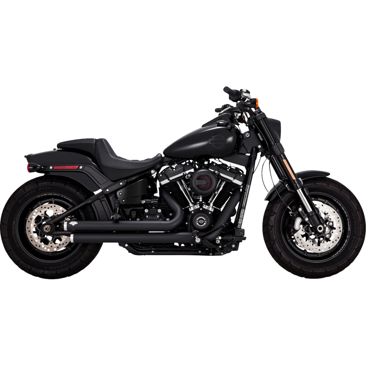 Vance & Hines Big Shots Staggered 2-Into-2 Exhaust System Black - 47341 For Harley Softail 2018-2024