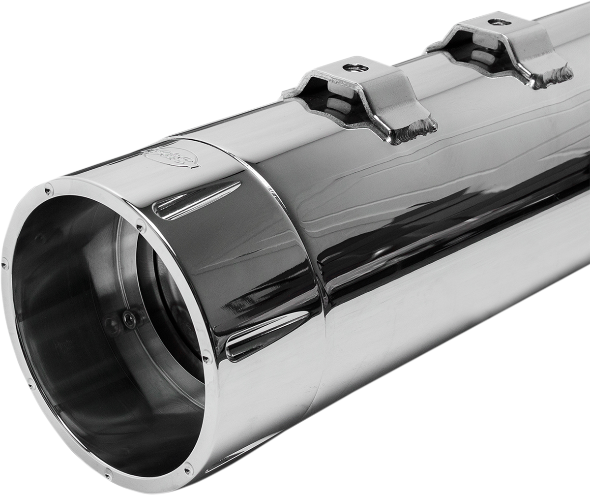 4-1/2" MK45 Performance Mufflers - Chrome with Chrome Tracer - 1801-0850