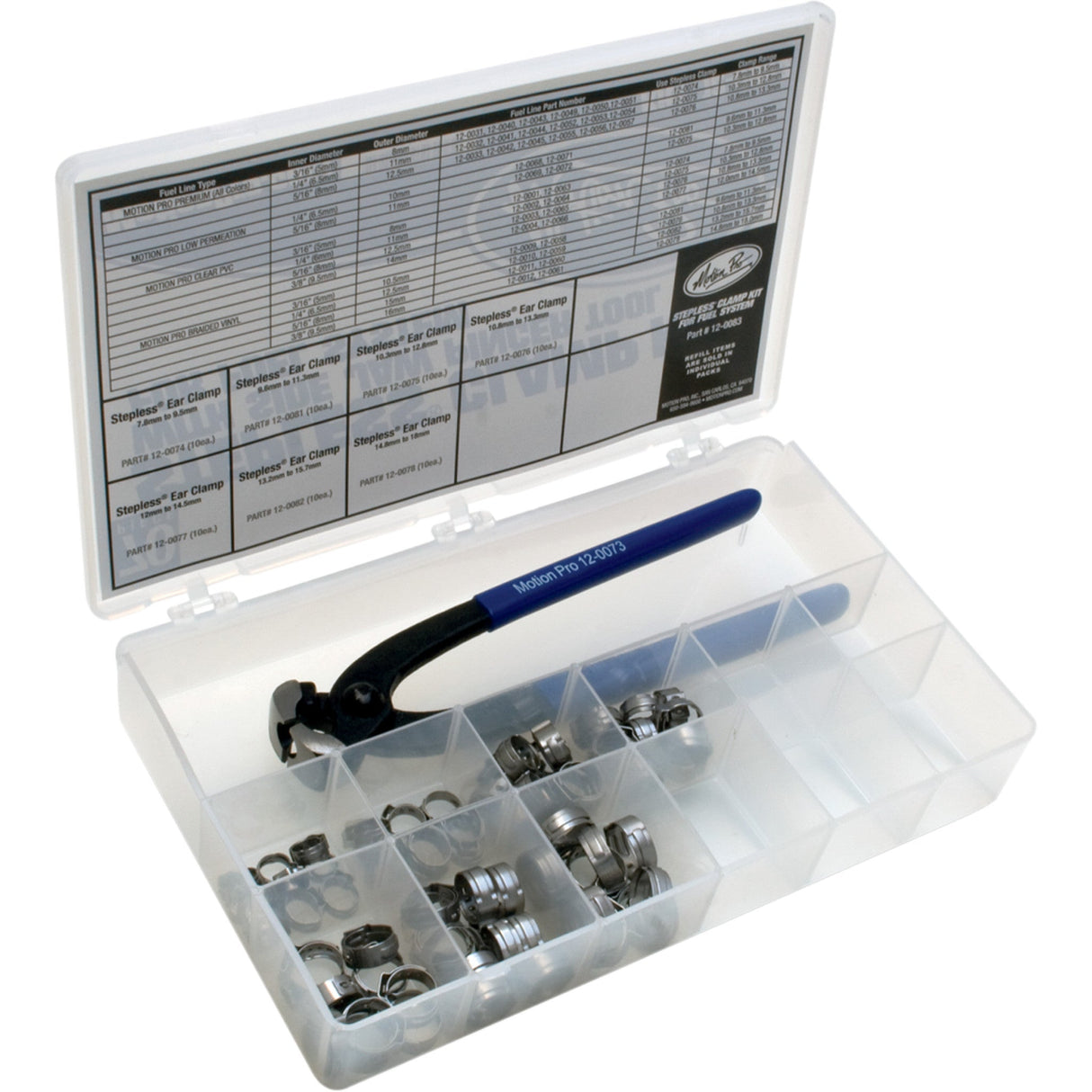 Motion PRO Stepless® Ear Clamp Kit For Fuel System With Pincher Tool Fuel Line Stepless Assortment - 12-0083