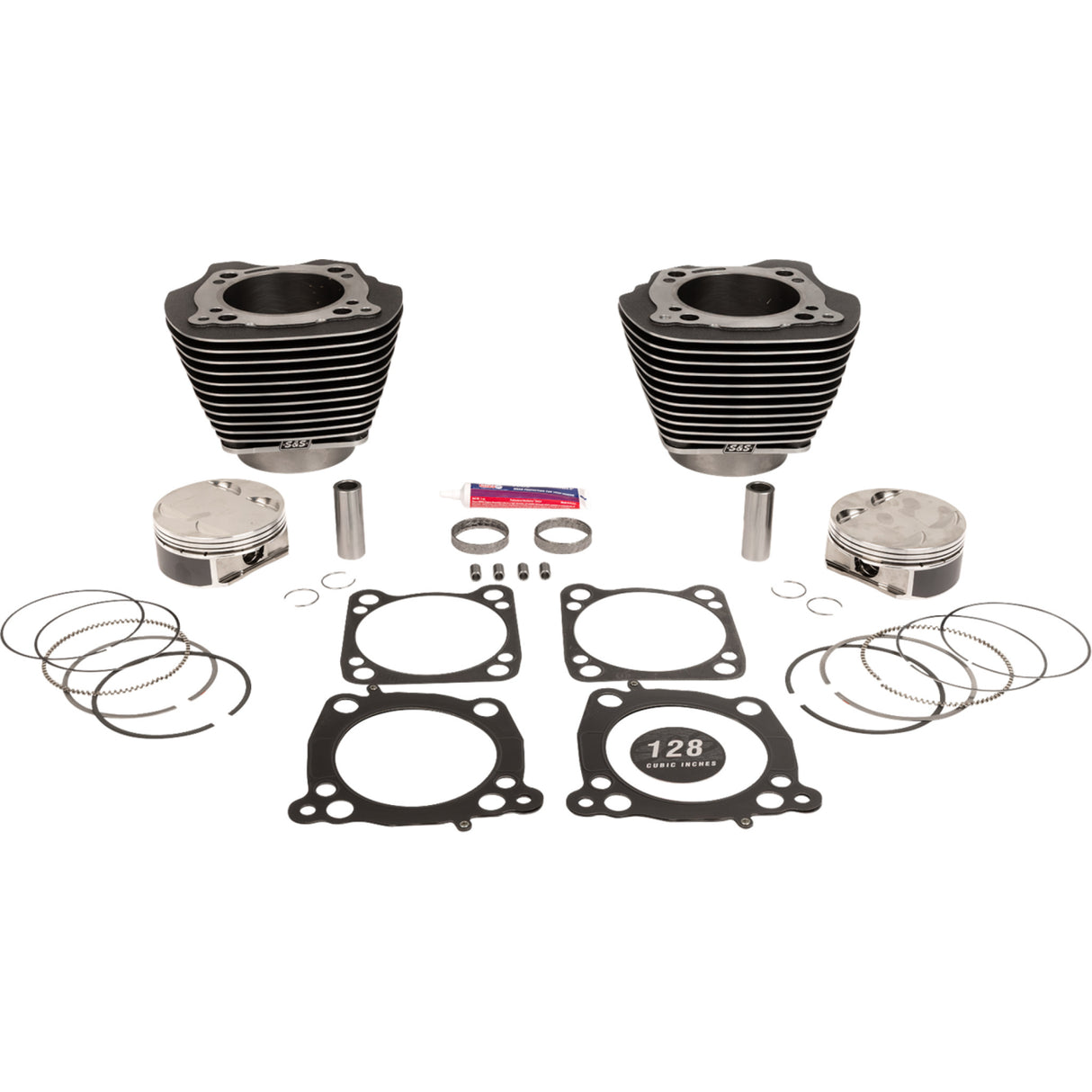 S&S Cycle Cylinder Kit 128" Big Bore Black Granite With Highlights 114"/117" M8 - 910-0733A For Harley Motorcycles 2017-2026