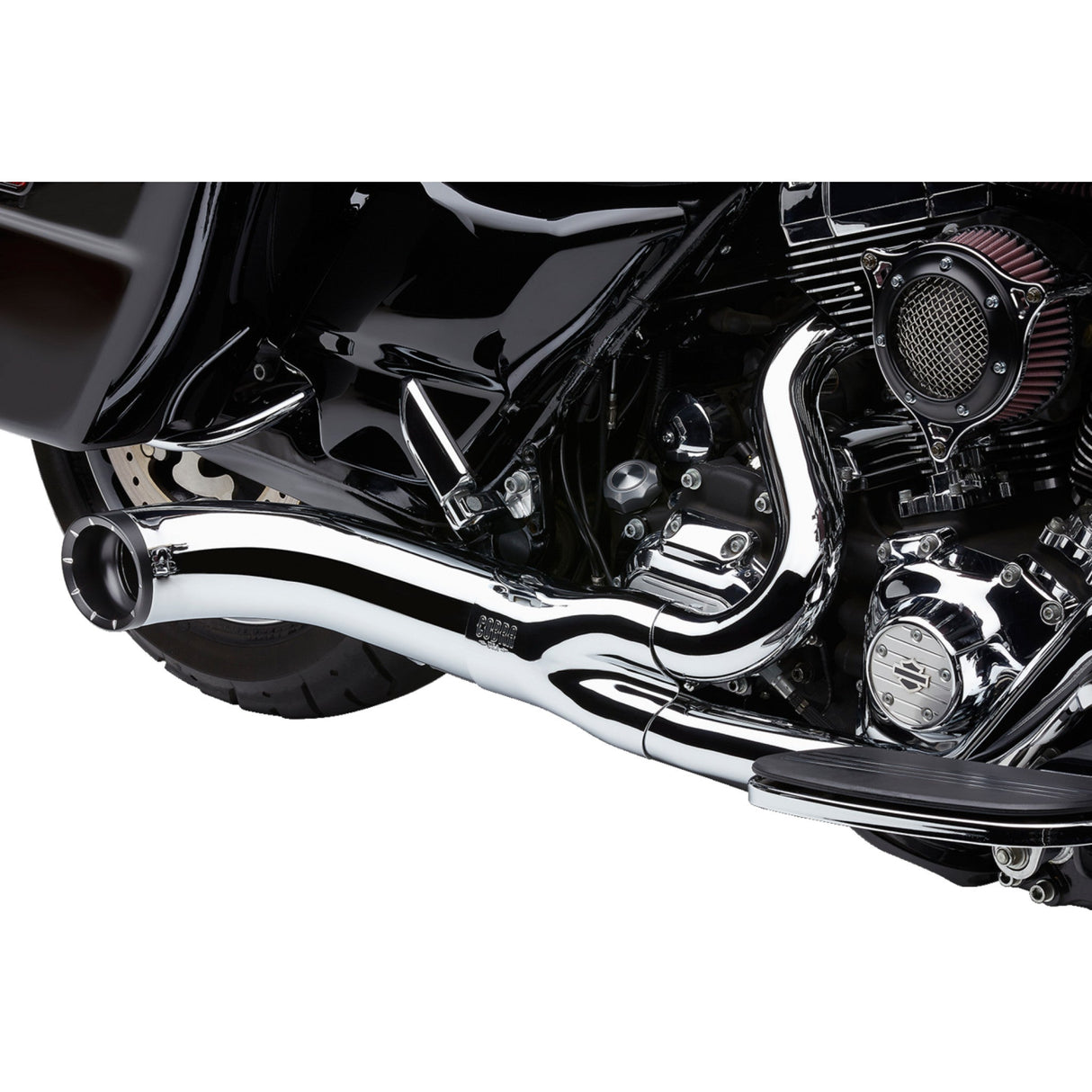 Cobra Turn Out 2-Into-1 Exhaust System Chrome - 6270-1 For Harley Touring 2009-2016