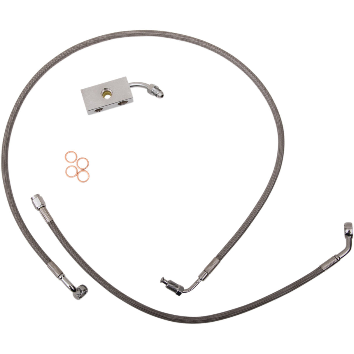 LA CHOPPERS 1741-5488 LA-8152B13 Stainless Steel Brake Line Kit - Brake Lines - 12" - 14" Ape Hanger Handlebars - Stainless Steel