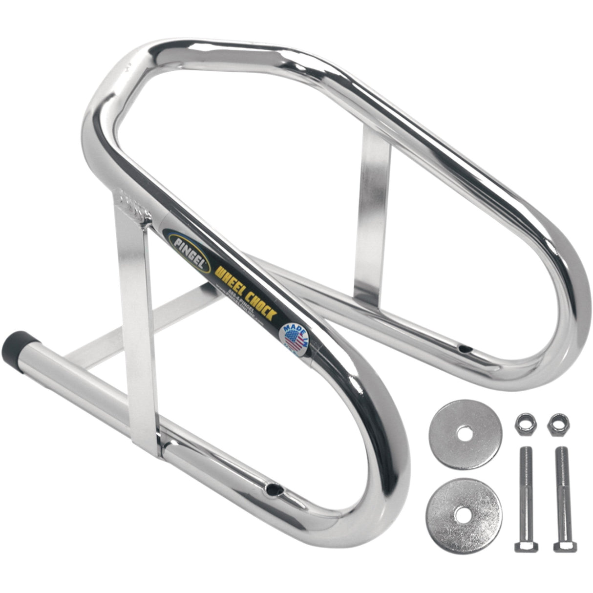 PINGEL 3911-0002 WC65H Permanent Wheel Chock - Chrome - 6-1/2"