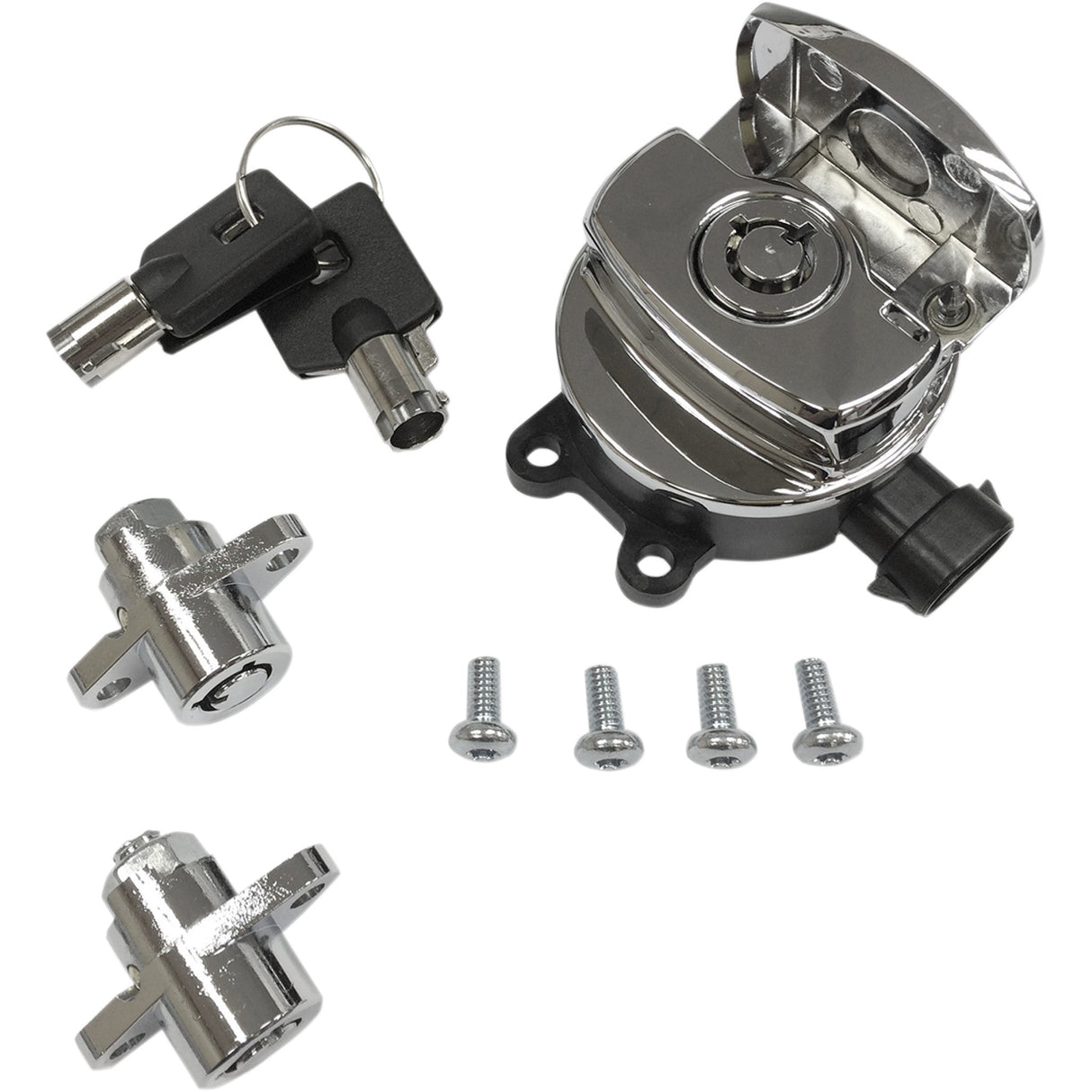 DRAG SPECIALTIES 2106-0411 Side Hinge Ignition Switch with saddlebag lock - chrome