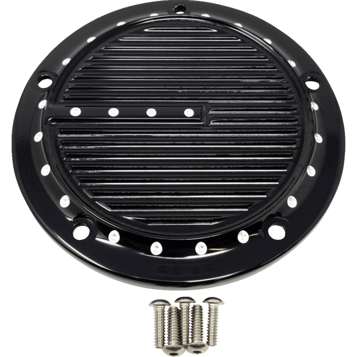 Covingtons Derby Cover Dimpled Black 5 Hole - C1973-B For Harley Softail 2018-2024
